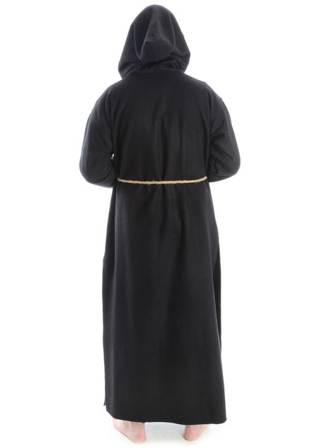 Mittelalter Mönchskutte Heimrich in Schwarz Rückansicht