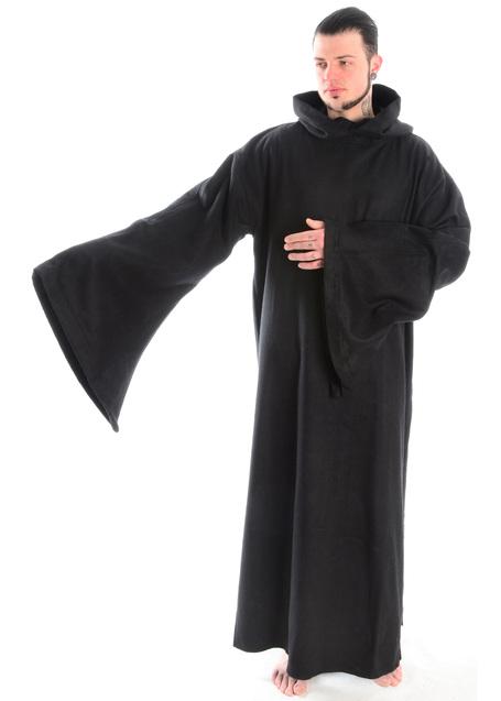 Mittelalter Mönchskutte Heimrich in Schwarz Frontansicht