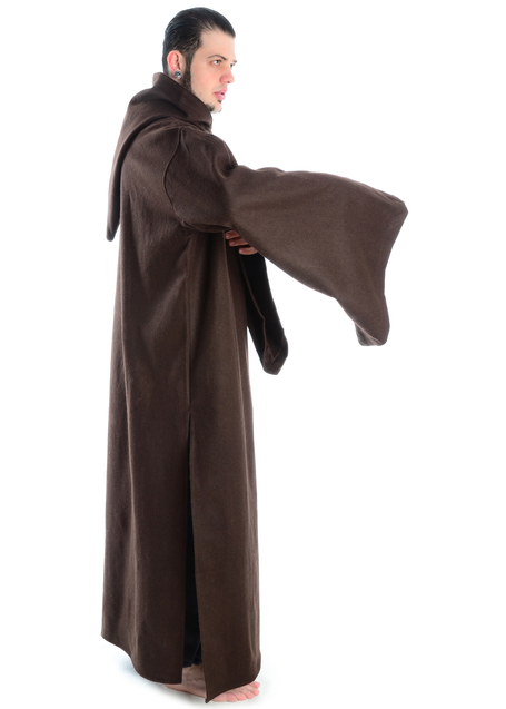 Mittelalter Mönchskutte Heimrich in Braun Seitenansicht