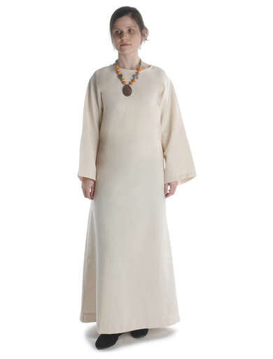 Mittelalter Kleid Sigune in Beige Frontansicht 2