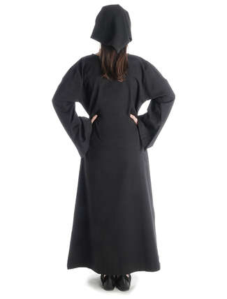 Mittelalter Kleid Sigune in Schwarz Rückansicht