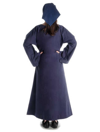 Mittelalter Kleid Sigune in Blau Rückansicht