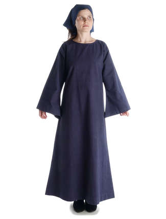 Mittelalter Kleid Sigune in Blau Frontansicht