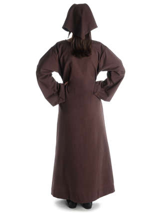 Mittelalter Kleid Sigune in Braun Rückansicht
