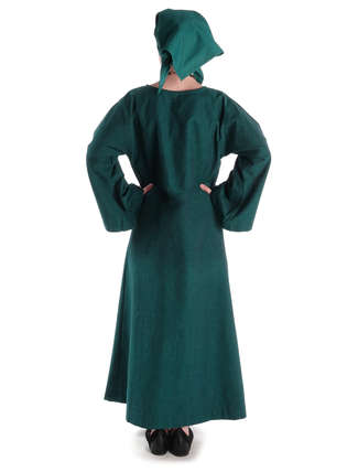 Mittelalter Kleid Sigune in Grün Rückansicht