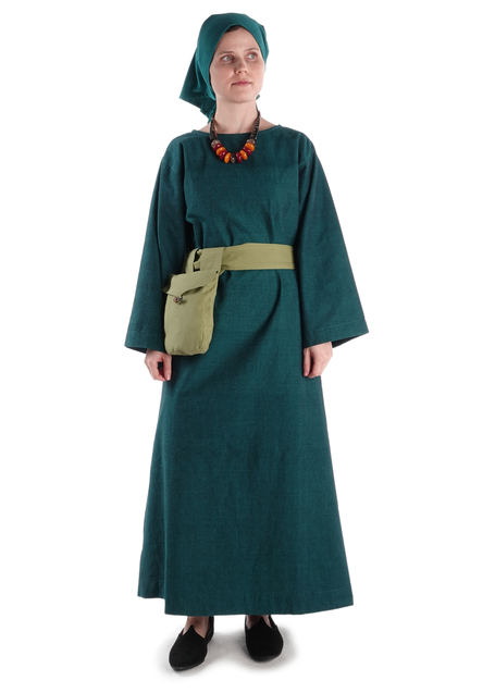Mittelalter Kleid Sigune in Grün Frontansicht 2