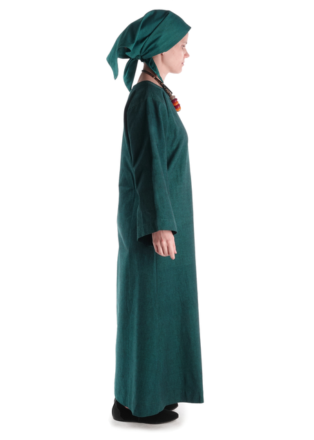 Mittelalter Kleid Sigune in Grün Seitenansicht