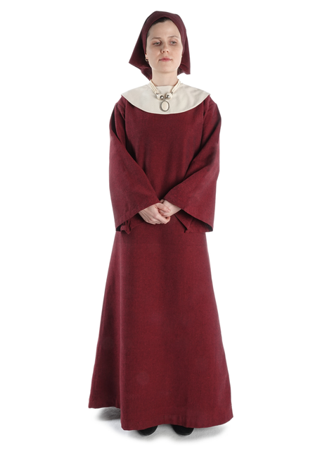 Mittelalter Kleid Sigune in Rot Frontansicht 2