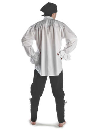 Mittelalter Rüschenhemd Isenhart in Weiß Rückansicht