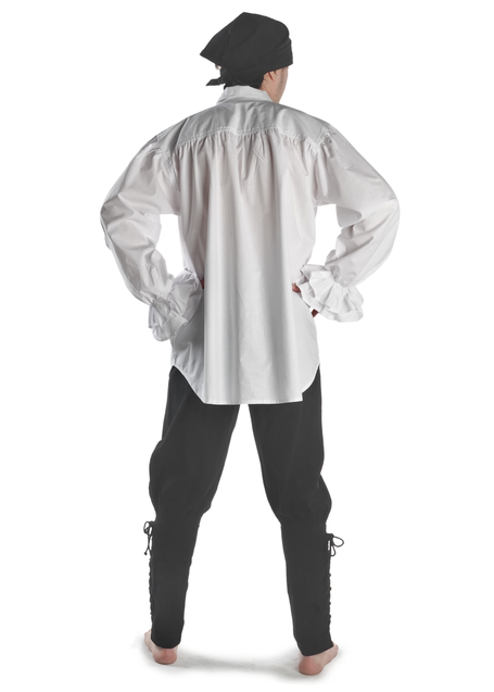 Mittelalter Rüschenhemd Isenhart in Weiß Rückansicht