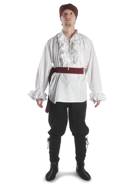 Mittelalter Rüschenhemd Isenhart in Weiß Frontansicht 4
