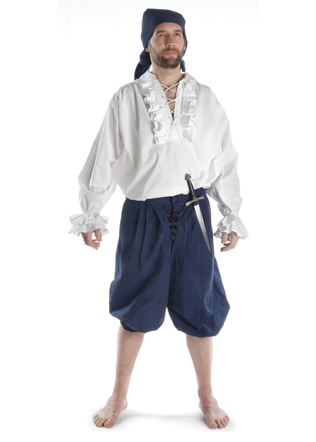 Mittelalter Rüschenhemd Isenhart in Weiß Frontansicht 6
