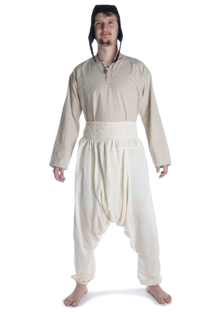 Mittelalter Hose Tantris in Beige Frontansicht 3