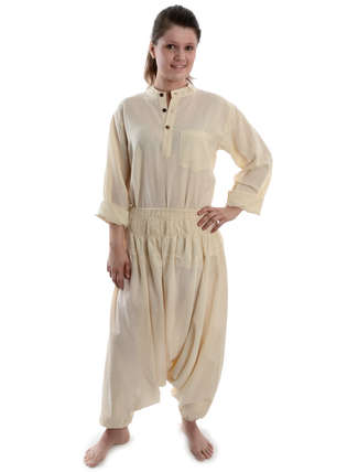 Mittelalter Hose Brangäne in Beige Frontansicht 2