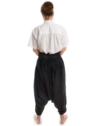 Mittelalter Hose Brangäne in Schwarz Rückansicht