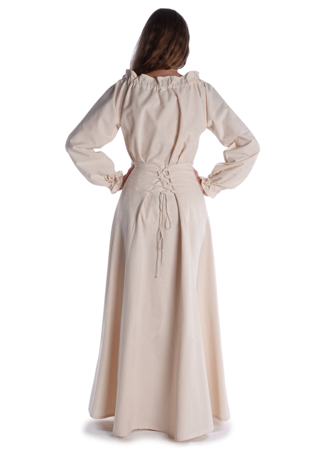Mittelalter Bluse Gotelinde in Beige Rückansicht 2