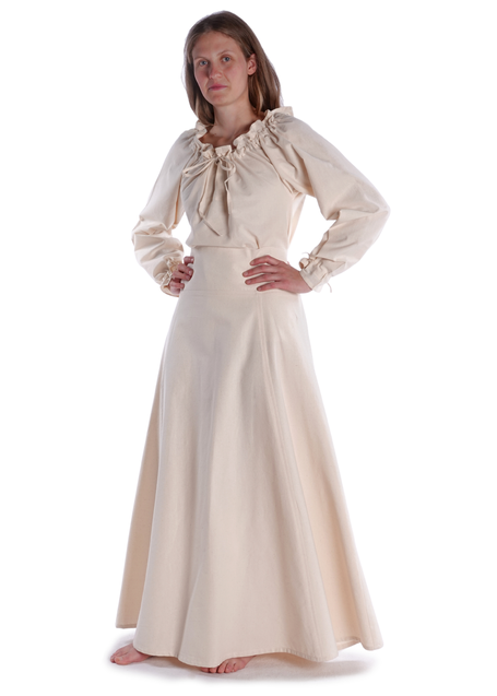 Mittelalter Bluse Gotelinde in Beige Frontansicht 11