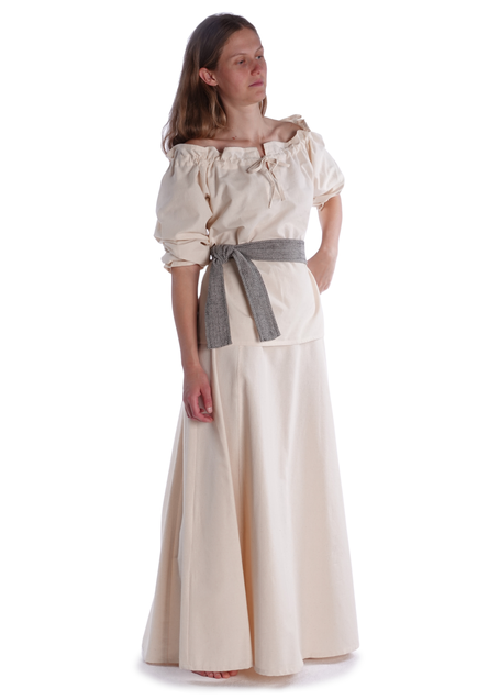 Mittelalter Bluse Gotelinde in Beige Frontansicht 6