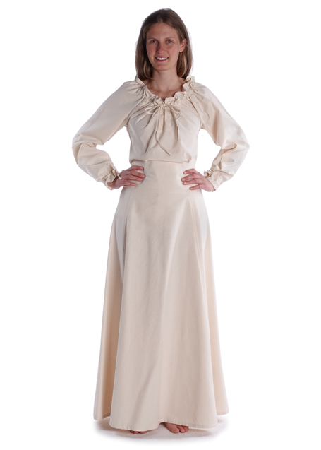 Mittelalter Bluse Gotelinde in Beige Frontansicht 9