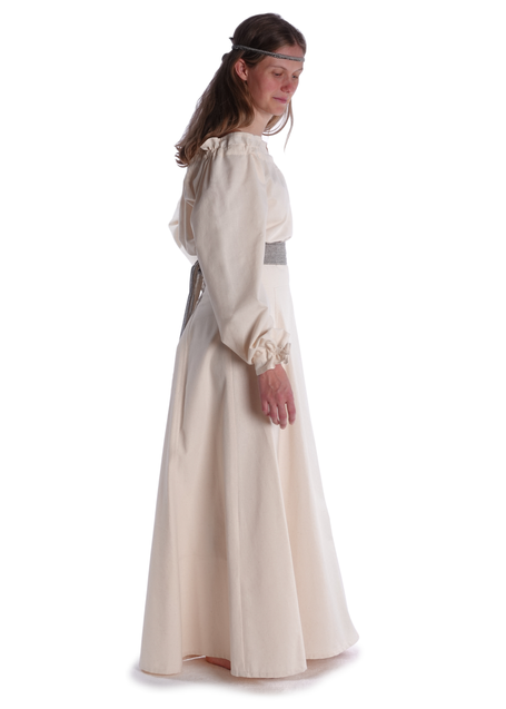 Mittelalter Bluse Gotelinde in Beige Seitenansicht