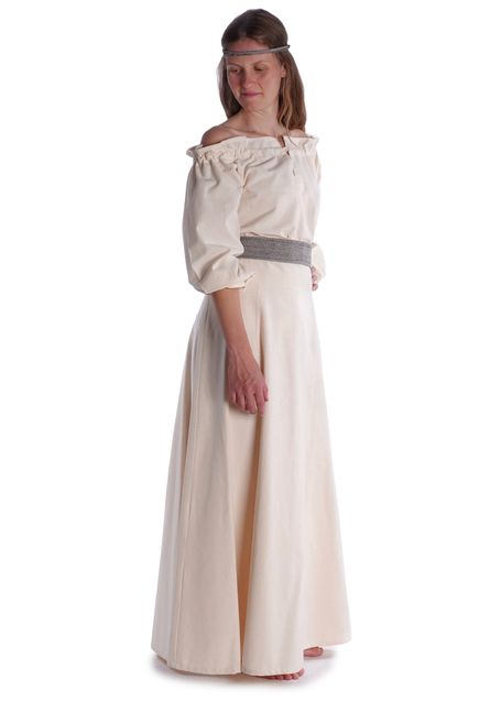 Mittelalter Bluse Gotelinde in Beige Seitenansicht 2