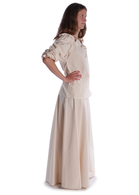 Mittelalter Bluse Gotelinde in Beige Seitenansicht 3