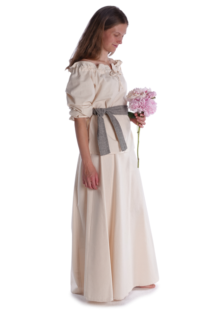 Mittelalter Bluse Gotelinde in Beige Seitenansicht 4