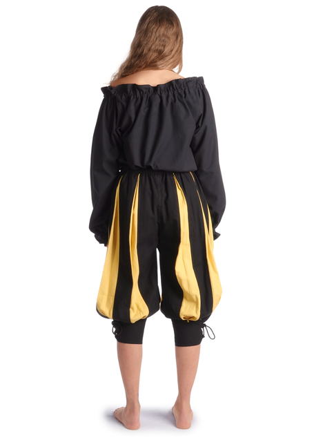 Mittelalter Bluse Gotelinde in Schwarz Rückansicht