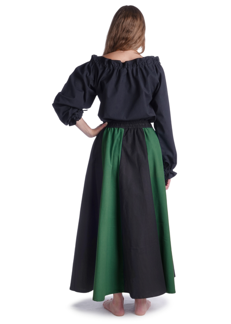 Mittelalter Bluse Gotelinde in Schwarz Rückansicht 2