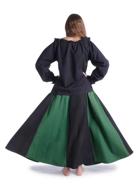 Mittelalter Bluse Gotelinde in Schwarz Rückansicht 3