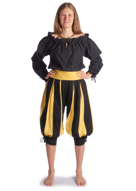 Mittelalter Bluse Gotelinde in Schwarz Frontansicht