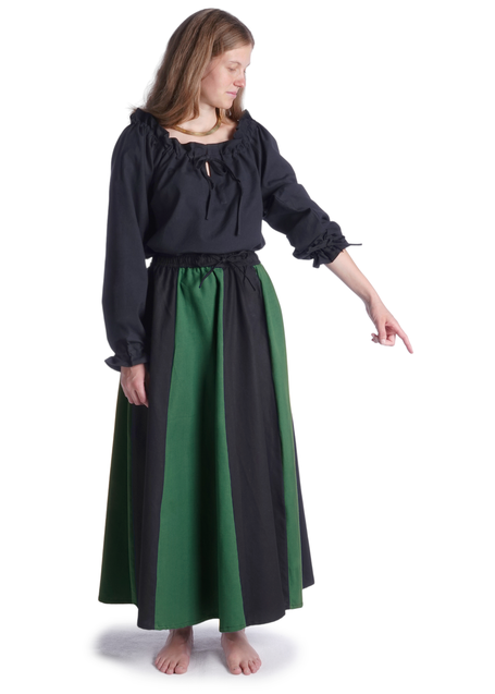 Mittelalter Bluse Gotelinde in Schwarz Frontansicht 2