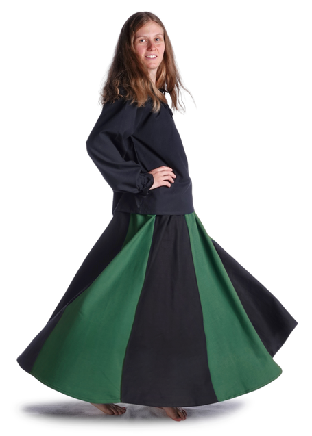 Mittelalter Bluse Gotelinde in Schwarz Seitenansicht