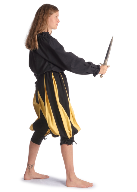 Mittelalter Bluse Gotelinde in Schwarz Seitenansicht 3