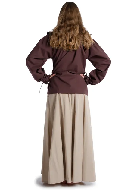 Mittelalter Bluse Gotelinde in Braun Rückansicht 2
