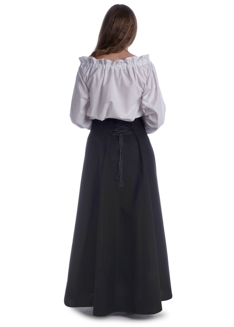 Mittelalter Bluse Gotelinde in Weiß Rückansicht 3