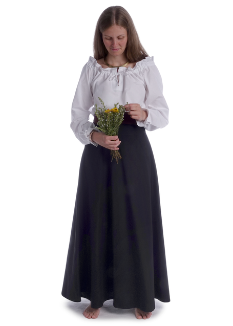 Mittelalter Bluse Gotelinde in Weiß Frontansicht 2