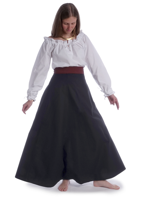 Mittelalter Bluse Gotelinde in Weiß Frontansicht 4