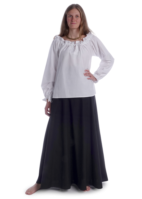 Mittelalter Bluse Gotelinde in Weiß Frontansicht 6
