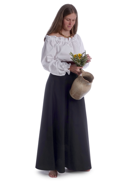 Mittelalter Bluse Gotelinde in Weiß Seitenansicht 3