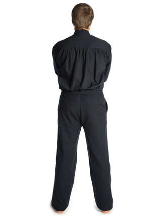 Mittelalter Hose Gilan in Schwarz Rückansicht