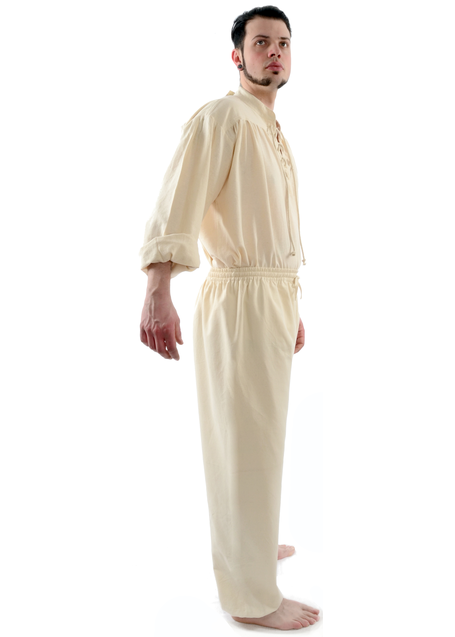 Mittelalter Hose Kurvenal in Beige Seitenansicht