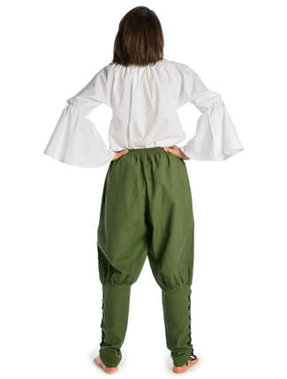 Mittelalter Hose Freya in Olivgrün Rückansicht