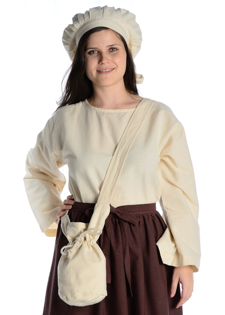 Mittelalter Tasche Amalaberga in Beige Frontansicht 6
