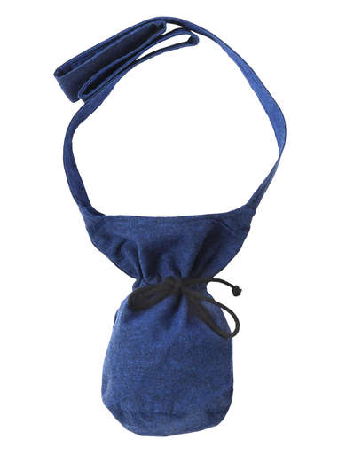 Mittelalter Tasche Amalaberga in Blau Frontansicht