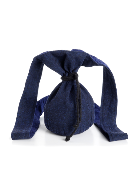 Mittelalter Tasche Amalaberga in Blau Frontansicht 2