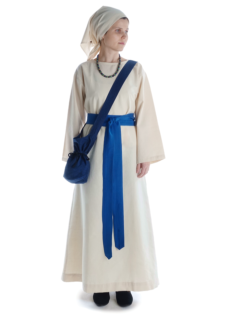 Mittelalter Tasche Amalaberga in Blau Frontansicht 4