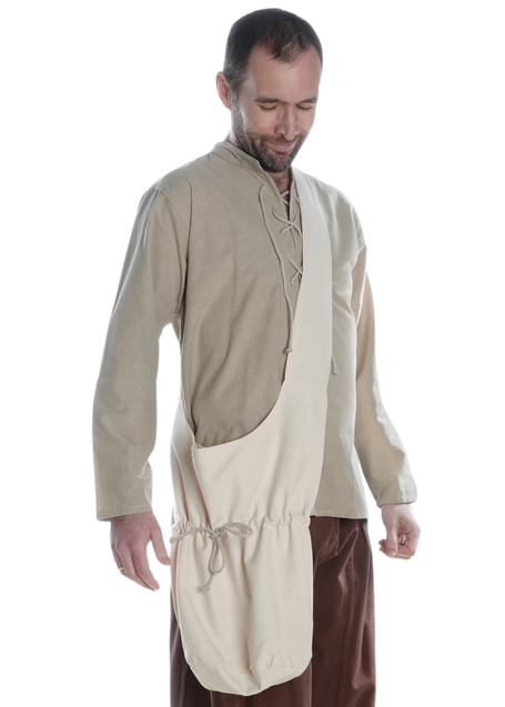 Mittelalter Tasche Irmenfried in Beige Frontansicht 4