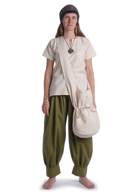 Mittelalter Tasche Irmenfried in Beige Frontansicht 6