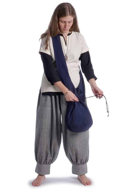 Mittelalter Tasche Irmenfried in Blau Frontansicht 4